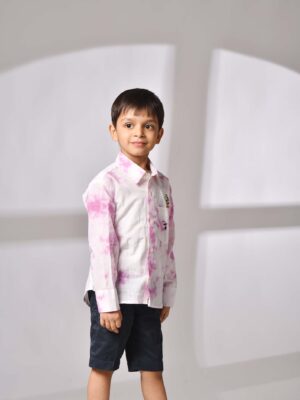 Tie-Dyed Pink Casual Shirt