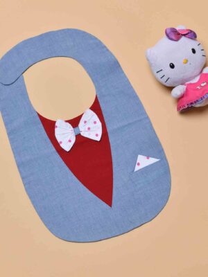 Gray Maroon Cotton bibs