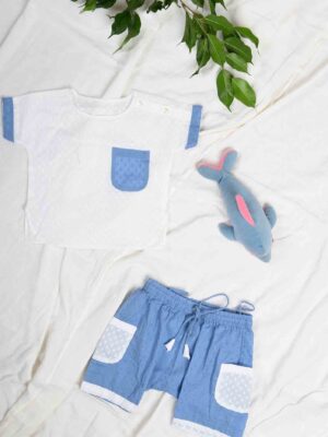 BLUE AND WHITE BABY SET