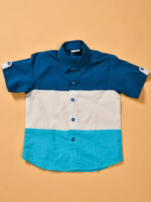 Tri-color half sleeve shirt