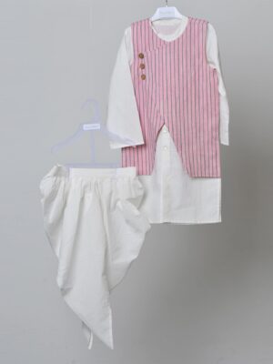 Dhoti kurta With Stripet Jacket