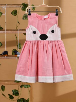Dress with pink cat design