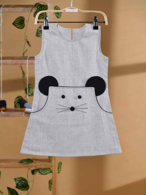 Frock with gray mouse design