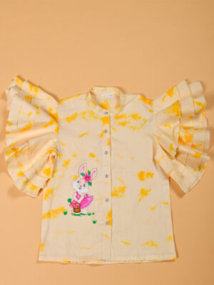 Hand painting Tie & Dye Frilled top