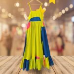 Multi coloured mustard gown