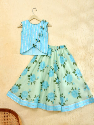 Divider Flower Skirt With Top